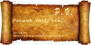 Petanek Valéria névjegykártya